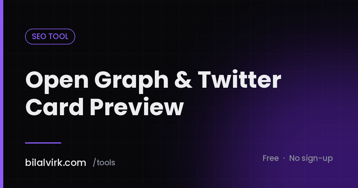 Open Graph & Twitter Card Preview